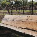 A Bench With The Serres Ranch Logo